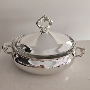 Silver Plated Pyrex Buffet Server